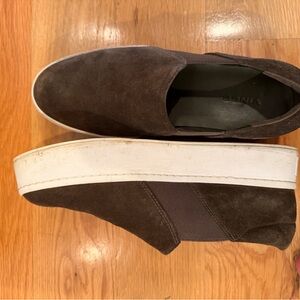 Vince Dark Green Suede Slip-On Shoes